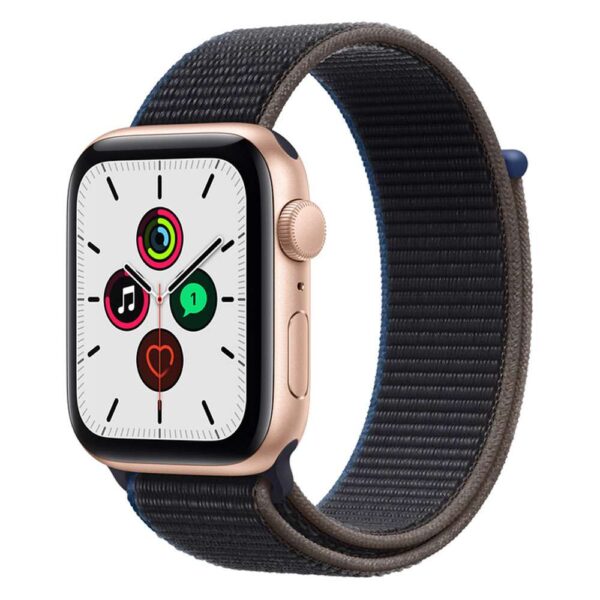 Apple Watch SE 44 mm GPS + Cellular, Gold Aluminium Case with Sport Loop Charcoal